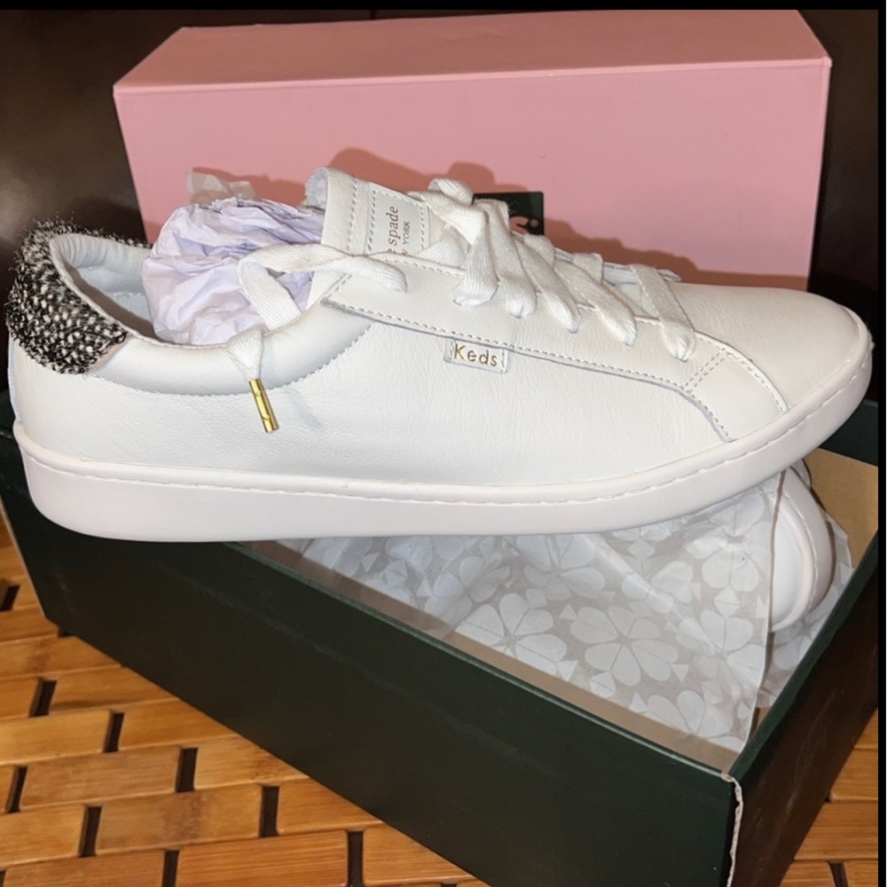 Keds X Kate Spade New York Ace Leather Calf Hair New in Box Women size 10